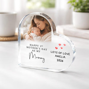 Personalised Happy 1st Mother's Day Gift, First Mother's Day Heart Photo Frame, Gifts from Baby for Mummy