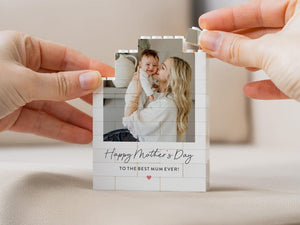 Personalised Happy Mothers Day Gifts, First 1st Mothers Day, Present for New Mums, Unique Photo Keepsake, Fun Gift Ideas for Mother, Custom Photo Building Blocks for Mom