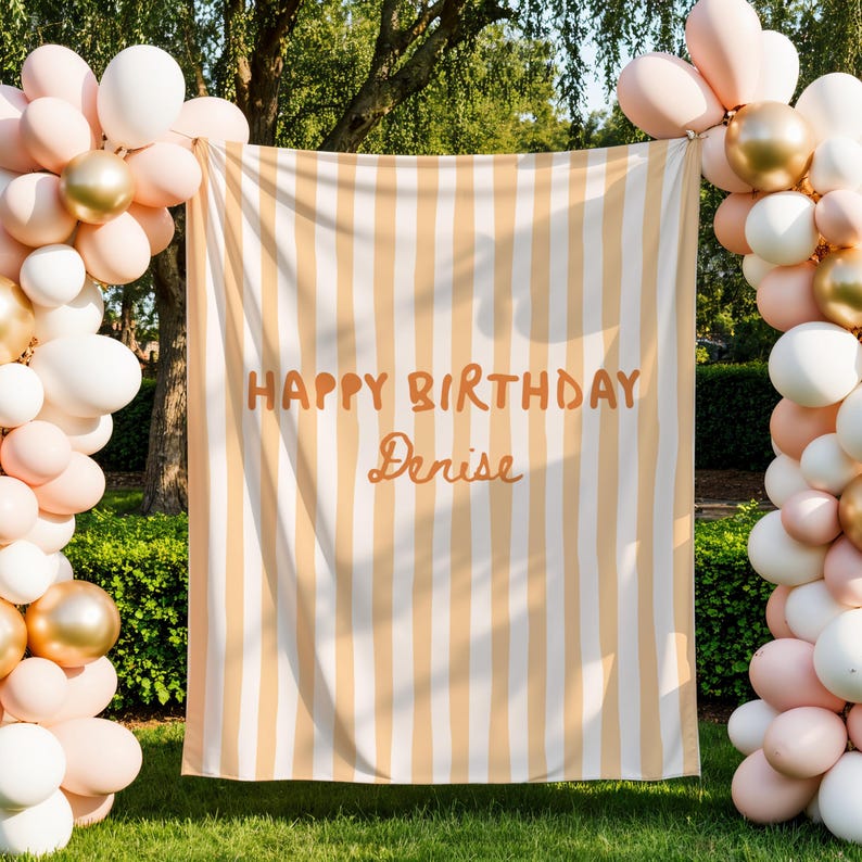 Happy Birthday Sheet Backdrop Personalized Birthday Name Banner