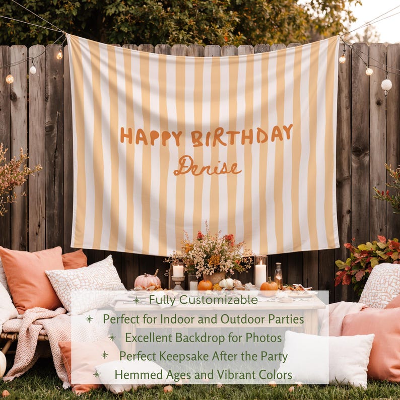 Happy Birthday Sheet Backdrop Personalized Birthday Name Banner