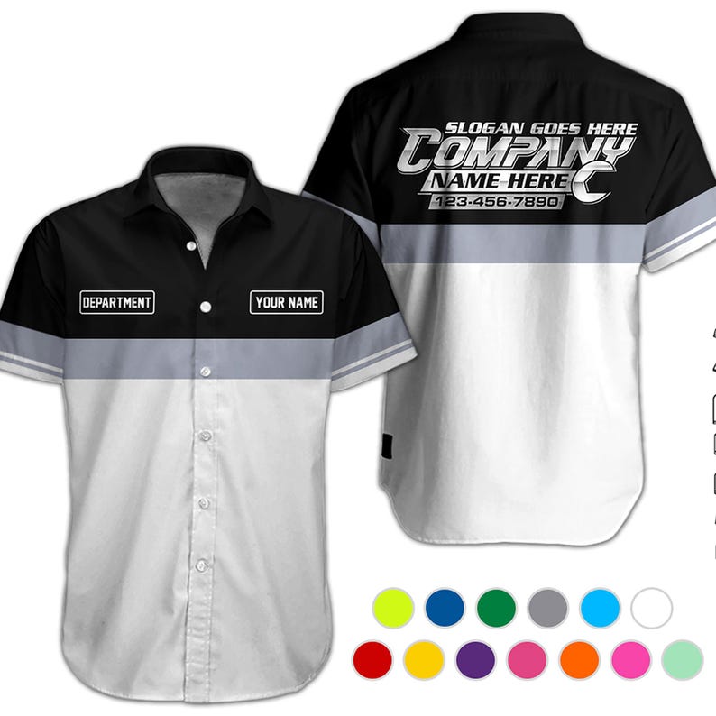 Personalized Name, Phone Number Mechanic Hawaii Shirt, Auto Repair Uniform, Name Work Shirt, Garage Gift, Mechanic Gift, Father's Day Gift