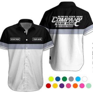 Personalized Name, Phone Number Mechanic Hawaii Shirt, Auto Repair Uniform, Name Work Shirt, Garage Gift, Mechanic Gift, Father's Day Gift