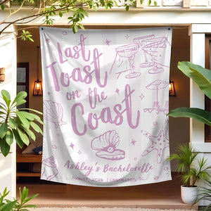 Custom Coastal Bachelorette Banner, Last Toast On The Coast Photo Backdrop, Beach Bach Weekend Welcome Sign, Coastal Girl Party Wall Decor