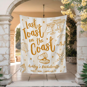 Custom Coastal Bachelorette Banner, Last Toast On The Coast Photo Backdrop, Beach Bach Weekend Welcome Sign, Coastal Girl Party Wall Decor