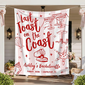 Custom Coastal Bachelorette Banner, Last Toast On The Coast Photo Backdrop, Beach Bach Weekend Welcome Sign, Coastal Girl Party Wall Decor