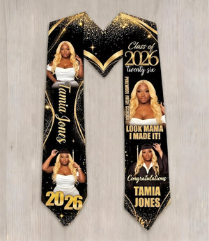 Custom Photo Graduation Stole, Personalized Class of 2026 Stole, Gifts for Student Graduation Gift Teacher Gift
