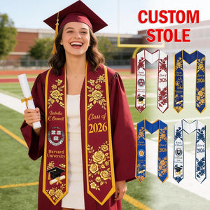 Custom Graduation Stole Class of 2026, Personalized Logo&Name Graduation Sash