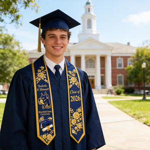 Custom Graduation Stole Class of 2026, Personalized Logo&Name Graduation Sash