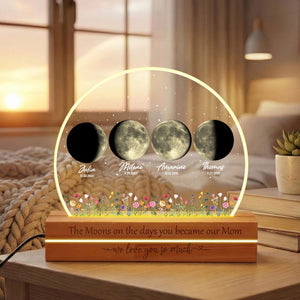 Personalized Moon Phase Light for Mom,Custom Moon Night Light,The Day You Became Our Mom Gift, Mother s Day Keepsake,Mom Gifts,Birthday Gift