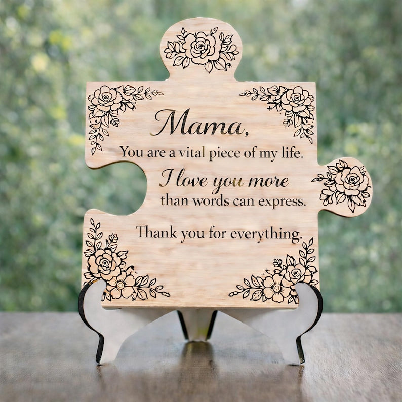 Mother's Day Puzzle Wood Frame Sign Mother's Day Frame Floral Wooden Sign Gift for Mom Mother's Day Gift