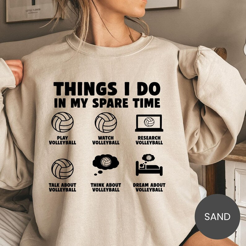 Things I Do In My Spare Time Soccer Shirt, Soccer Mom Sweatshirt, Soccer Life Hoodie, Soccer Lover Tee, Soccer  Hockey Volleyball Fan Crewneck