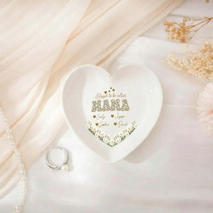 Personalized Mama Plate, Heart-Shaped Jewelry Dish with Family Names, Custom Gift for Mom, Mother's Day Plate, Family Gift