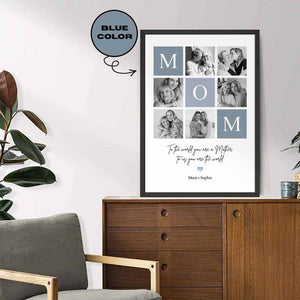 Personalized Mom Photo Poster, Custom Mother s Day Gift from Daughter or Son, Mum Picture Print Wall Art Keepsake, Grandma Gift