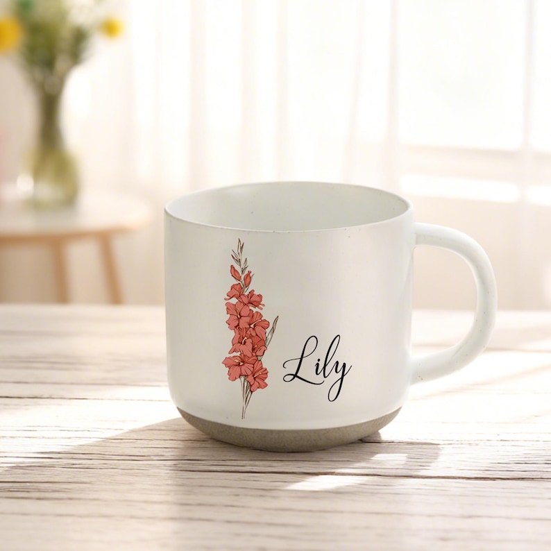 Personalized Ceramic Mug Gift For Mother Of The Bride & Groom, Mother's Day Gift For Mom, Birth Month Flower Mug, Mother of the Bride