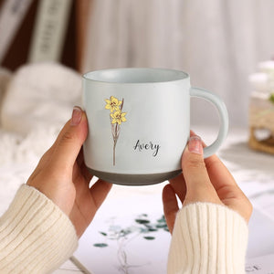 Personalized Ceramic Mug Gift For Mother Of The Bride & Groom, Mother's Day Gift For Mom, Birth Month Flower Mug, Mother of the Bride