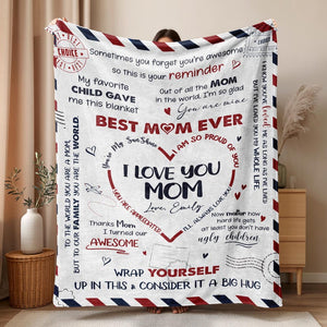 Personalized Mother's Day Blanket, Mother's Day Gift for Mom From Children