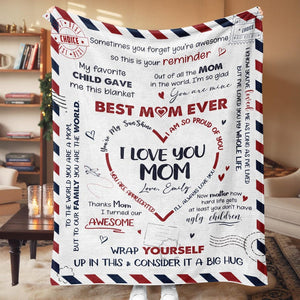Personalized Mother's Day Blanket, Mother's Day Gift for Mom From Children