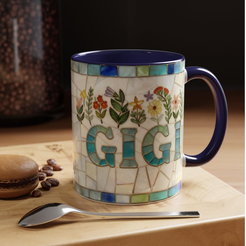 Stained Glass Effect Style NANA Mug, Gift For Mothers Day, Birthday, New Nana Grandma Gigi Present, Nana Reveal, Ceramic Coffee Cup 11oz or 15oz