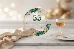 Personalized 55th Wedding Anniversary Acrylic Cake Topper, 55th Anniversary Cake Topper, 55 Anniversary Gift, 55th Wedding Anniversary Decor