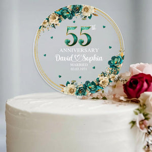 Personalized 55th Wedding Anniversary Acrylic Cake Topper, 55th Anniversary Cake Topper, 55 Anniversary Gift, 55th Wedding Anniversary Decor