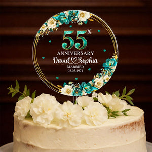 Personalized 55th Wedding Anniversary Acrylic Cake Topper, 55th Anniversary Cake Topper, 55 Anniversary Gift, 55th Wedding Anniversary Decor