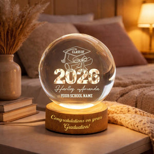 Personalized Graduation Gift, Class of 2026 Crystal Ball Night Light, Graduation Day, Graduation Gift For Senior Congrats on your graduation