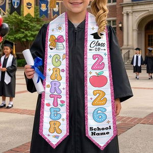 Custom Name Kid Graduation Stole, Grad Gift for Kids, Class of 2026 Kindergarten Stole, Kids Graduation Sash, Preschool Graduation Stole