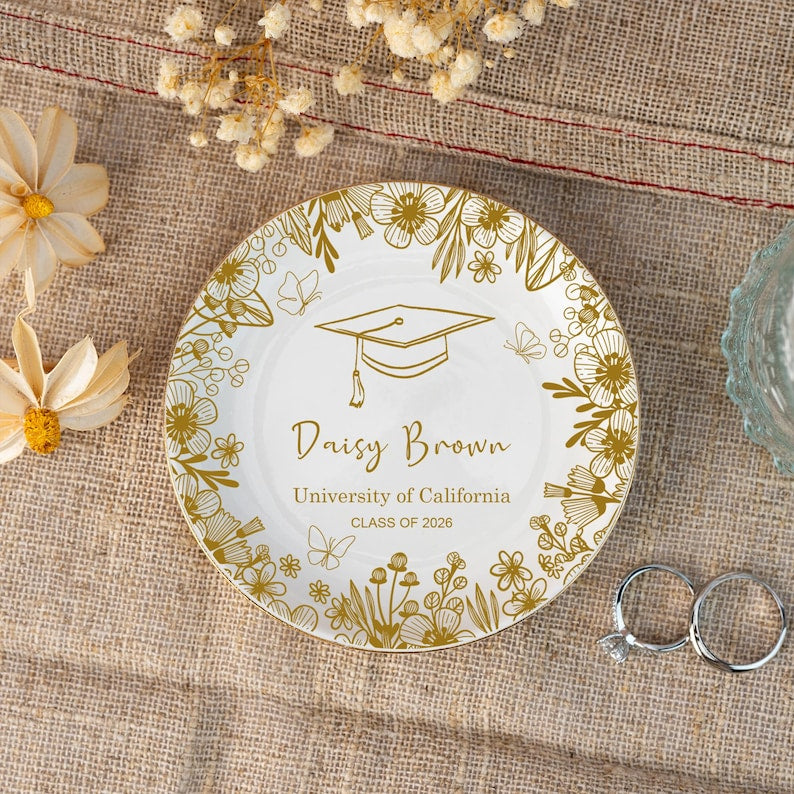2026 Graduation Gift,Personalized Graduation Jewelry Dish,Graduation Trinket Dish,Ring Dish for Graduation,Graduation Gifts for Daughter