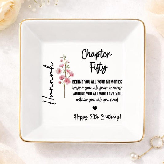 50th Birthday Gifts For Women, Personalized 50th Birthday Jewelry Tray, 1976 Birthday Gift, Fifty Birthday Gift For Her