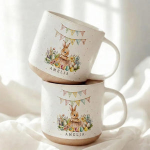 Easter Mugs With Name, Personalised Easter Kids Mug, Personalised Bunny Mug, Custom Name Mug, Easter Pottery Mug, Easter Coffee Mug