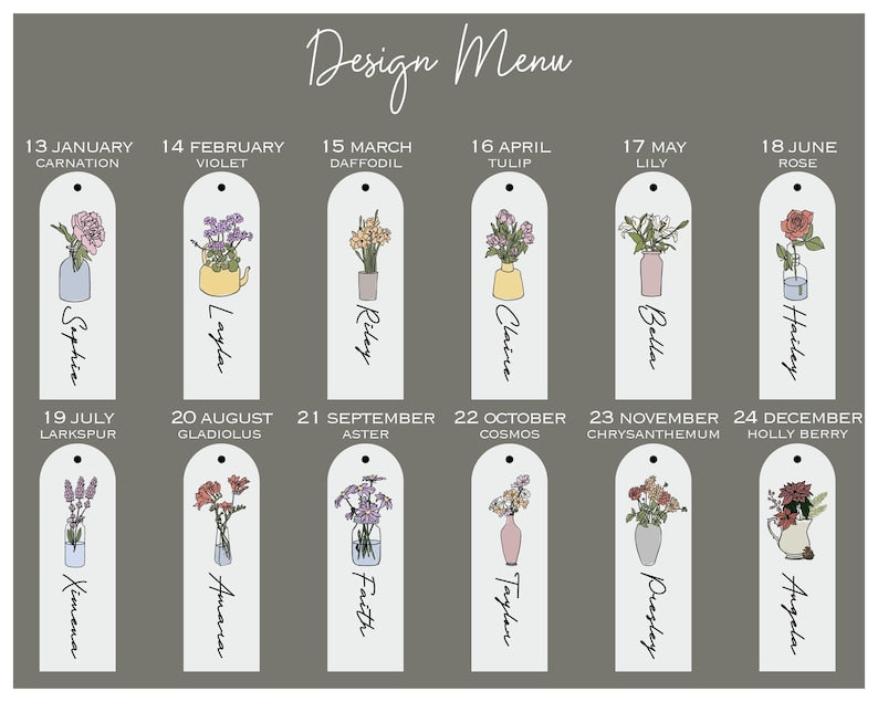 Personalized Birth Flower Acrylic Bookmark, Mothers Day Gift, Birthday Gift for Her, Custom Bookmark, Gifts for Her Bookmark with Tassel