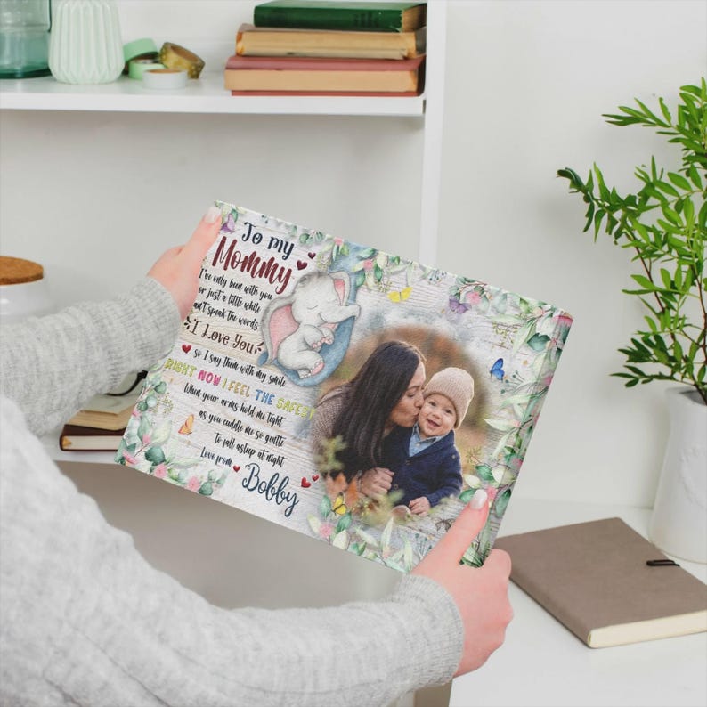 Personalized To Mommy Canvas, Custom Photo Gift for Mom, New Mom Gift, Mother s Day Gift, Baby Love Poem Wall Art