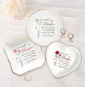 Mother's Day Jewelry Dish, Personalized Trinket Tray for New Moms, Mother's Day Gift for Daughter, Custom Jewelry Dish for Mom, New Mom Gift