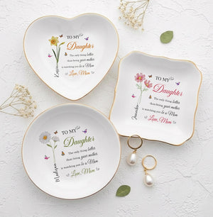 Mother's Day Jewelry Dish, Personalized Trinket Tray for New Moms, Mother's Day Gift for Daughter, Custom Jewelry Dish for Mom, New Mom Gift