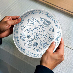 Personalized Anniversary Plate, Custom Love Story Timeline Ceramic Plate, Wedding Map Keepsake Gift for Couples, Engagement Wedding Decor