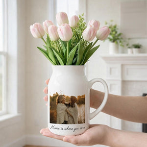 Personalized Mom Photo Vase, Custom Mom Portrait Ceramic Flower Vase, Mothers Day Gift for Mom, Family Photo Gift, Gift for Grandma