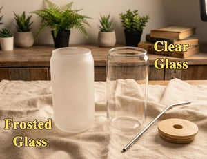 Custom Pet Portrait Glass Cup with Bamboo Lid, Personalized Dog Face Glass Can with Straw, Custom 16oz Iced Coffee Glass Tumbler with Photo