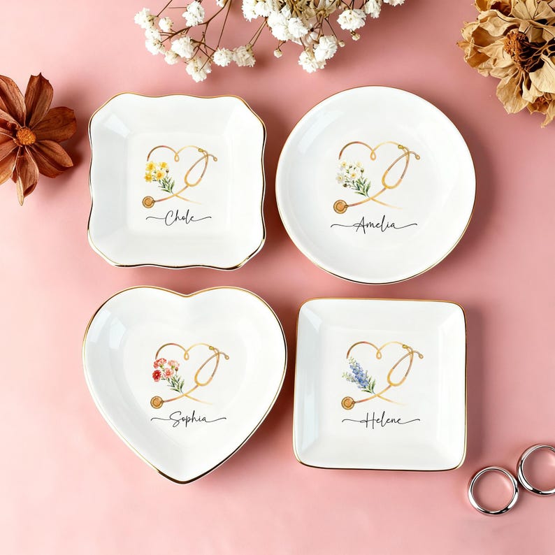 Custom Nurse Jewelry Dish, Nurse Graduation Gift, Custom Doctor Trinket Dish, Nurse Appreciation Gifts, Medical School Graduation Gifts