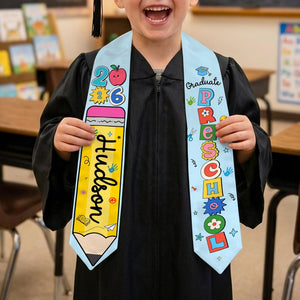 Personalized Kids Graduation Stole, Class of 2026 Crayon Sash, Preschool Graduate Gift