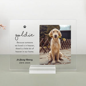 Custom Pet Memorial Plaque: Personalized Photo Acrylic Dog or Cat Sympathy Gift