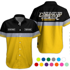 Personalized Name, Phone Number Mechanic Hawaii Shirt, Auto Repair Uniform, Name Work Shirt, Garage Gift, Mechanic Gift, Father's Day Gift