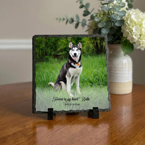 Personalized Pet Memorial Photo Slate Stone: Dog Loss Gift
