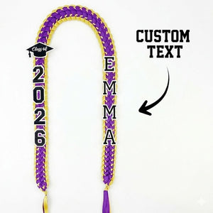 Personalized Ribbon Graduation Lei, Custom Name Grad Lei with Satin Ribbons, Class of 2026 Gift, Senior Celebration Accessory