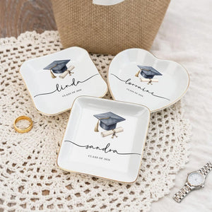 Personalized Graduation Ring Dish, Class of 2026, Jewelry Dish with Name, Gift for Friend, Graduation Gift For Her, Graduation 2026 Gifts