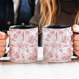 Personalized Grandma Mug, Holding Hands Mugs Mother's Day Gift for Grandma