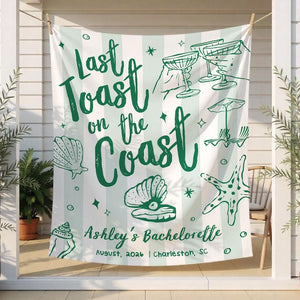 Custom Coastal Bachelorette Banner, Last Toast On The Coast Photo Backdrop, Beach Bach Weekend Welcome Sign, Coastal Girl Party Wall Decor