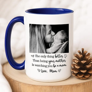 The Only Thing Better Than Being Your Mother Ceramic Coffee Mug: Custom Photo Mug, Mother's Day Gift for Daughter from Mom, New Mummy Gift