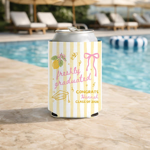 Custom Freshly Graduated Can Cozies, 2026 Graduation Favors, Graduation Party Decor, Class of 2026 Can Coolers, Graduation Party Keepsake