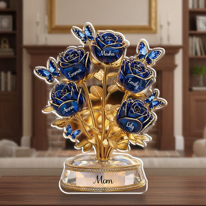 Personalized Mother's Day Gift, Rose Flower Plaque, Gift For Mom Acrylic Plaque, Grandma Gift, Flower Decoration