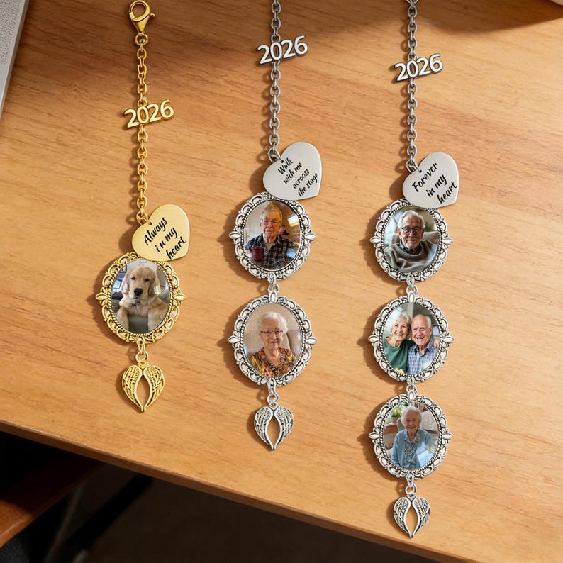 Custom Graduation Memorial Tassel Charm,Grad Cap Photo Charm with Angel Wing,2026 Graduation Gifts for Her or Him